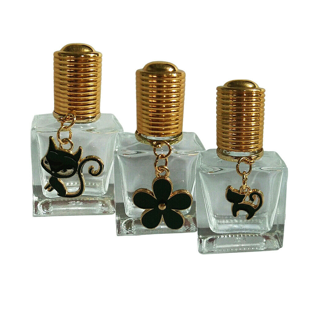 3 Packs Glass Perfume Essential Oil Roll on Roller Bottles Deodorants Vials
