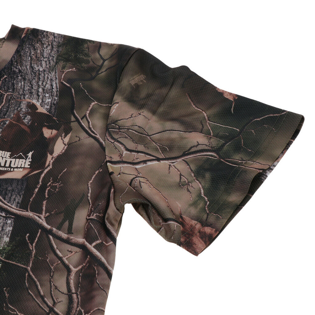 Men Short Sleeve T Shirt Hunting Bionic Camouflage Quick-dry Clothing XL