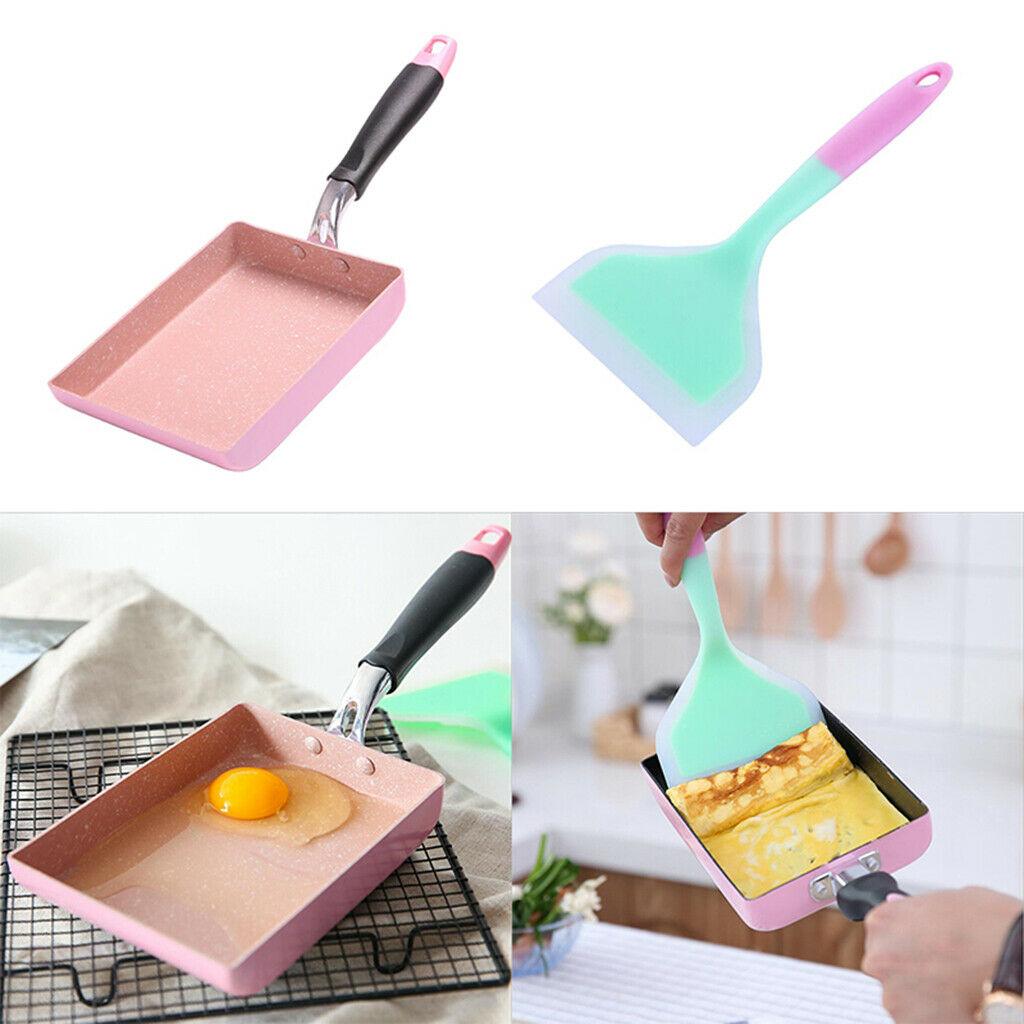 Non-Stick Fry Pan Omelette Skillet with Silicone Turner Cooking Utensils
