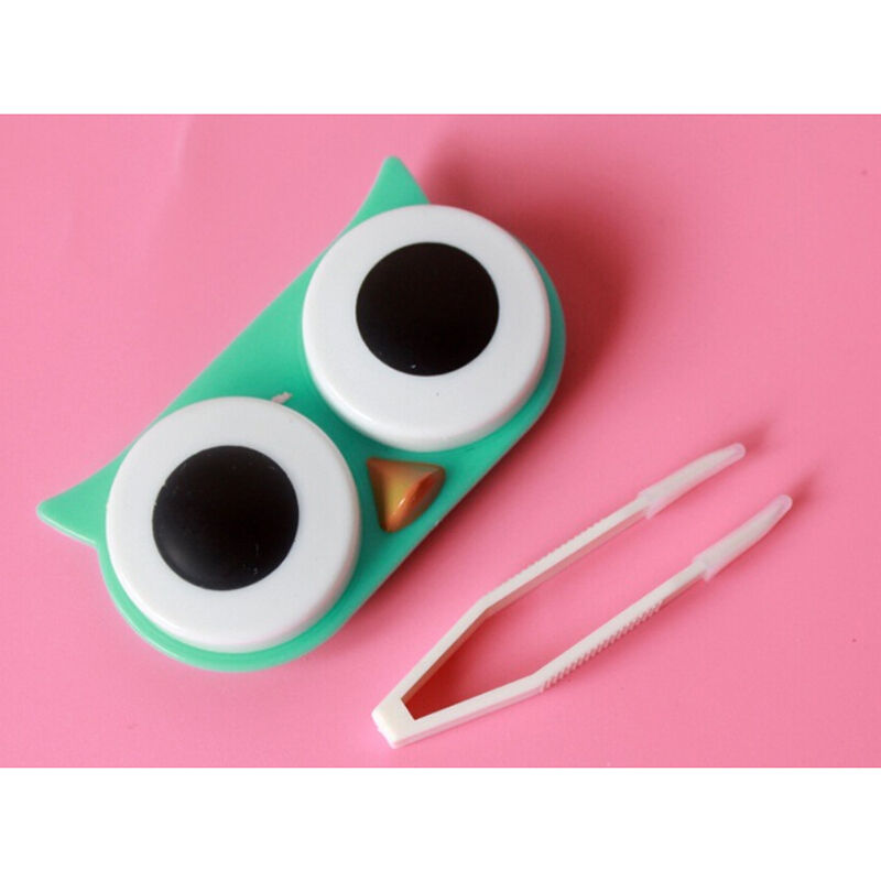 1 Pcs Owl Contact Lens Case Multi-color Fun Eyewear Accessory Travel Gif.l8