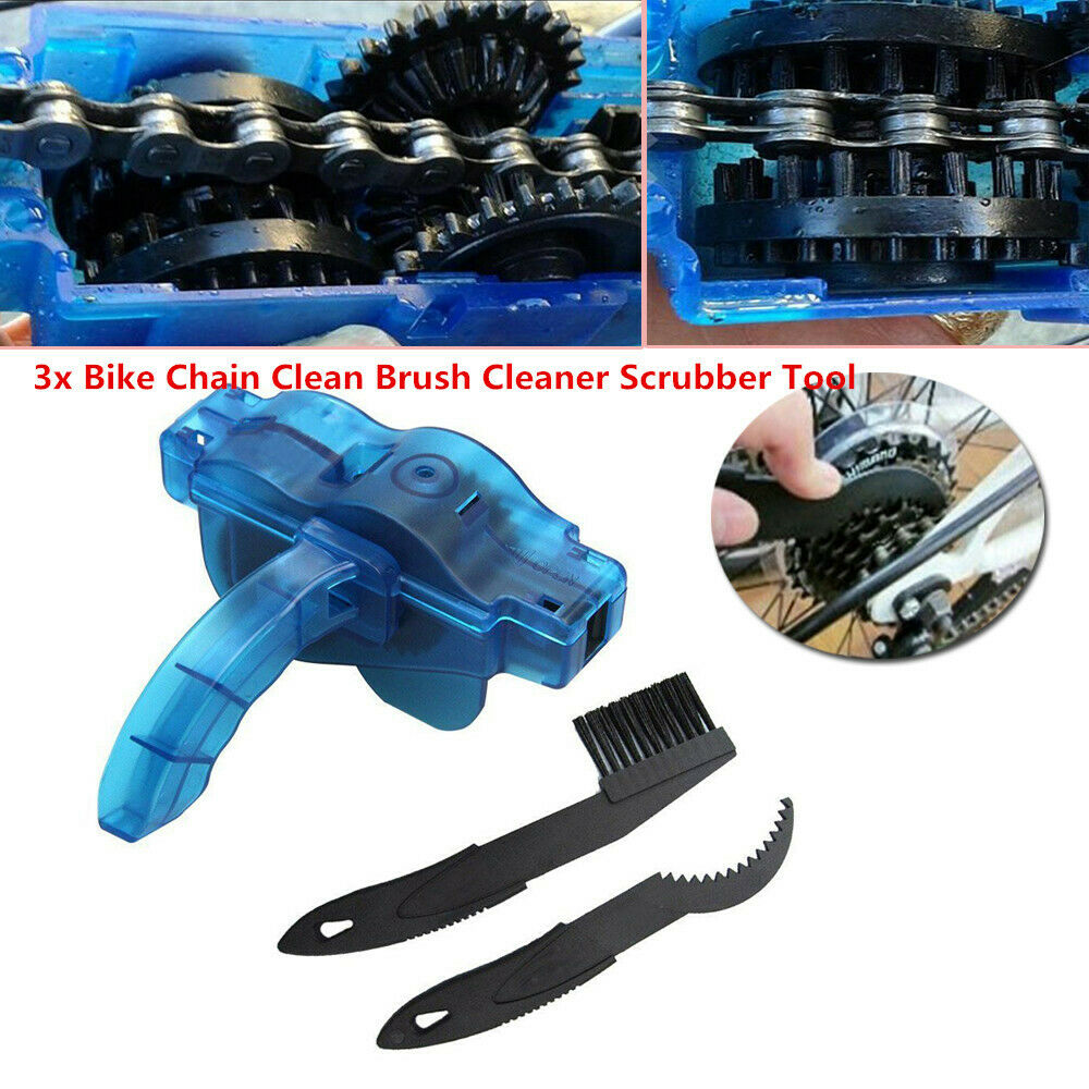 3X Bike Cycling Bicycle Chain Clean Dry Brush Cleaner Scrubber Tool ABS Plastic