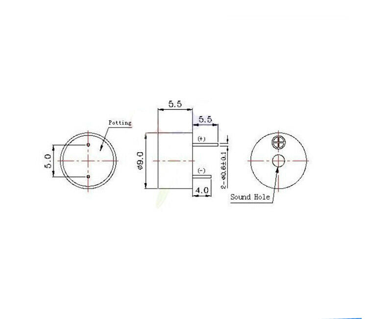 10pcs Small active buzzer 5V 0905 9*5.5mm ultra-thin SOT plastic package