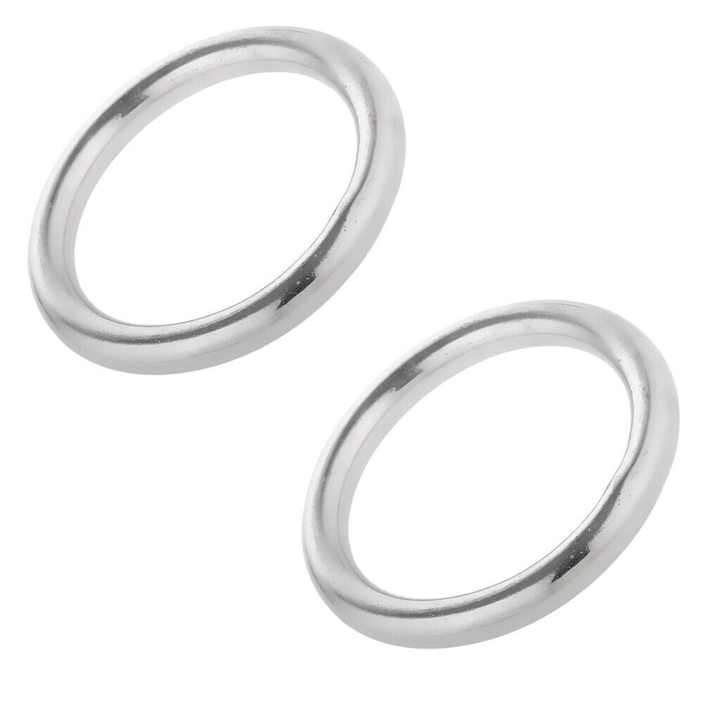2 Pieces Precision Polished Welded 304 Stainless Steel O-rings Marine