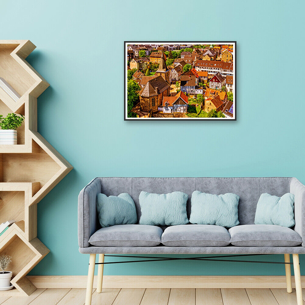 Town Roof Paper Jigsaw Puzzle 1000 Pieces Home Picture Handmade Toys Gift @