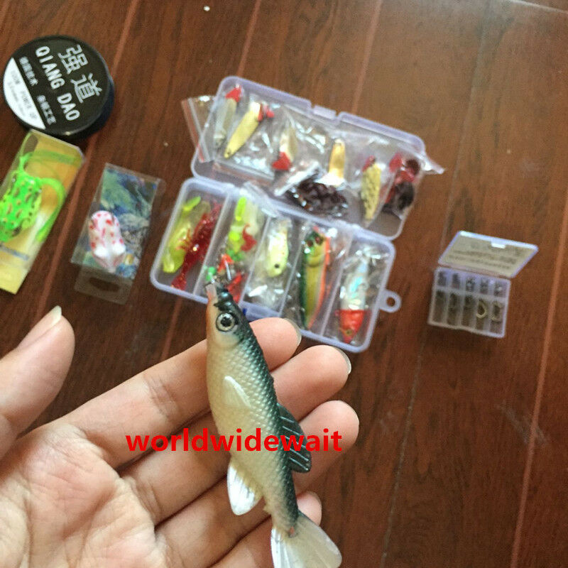 143Lots Simulate Fishing Lures Bait KIT Spoons Hooks Classic Accessory Case Box