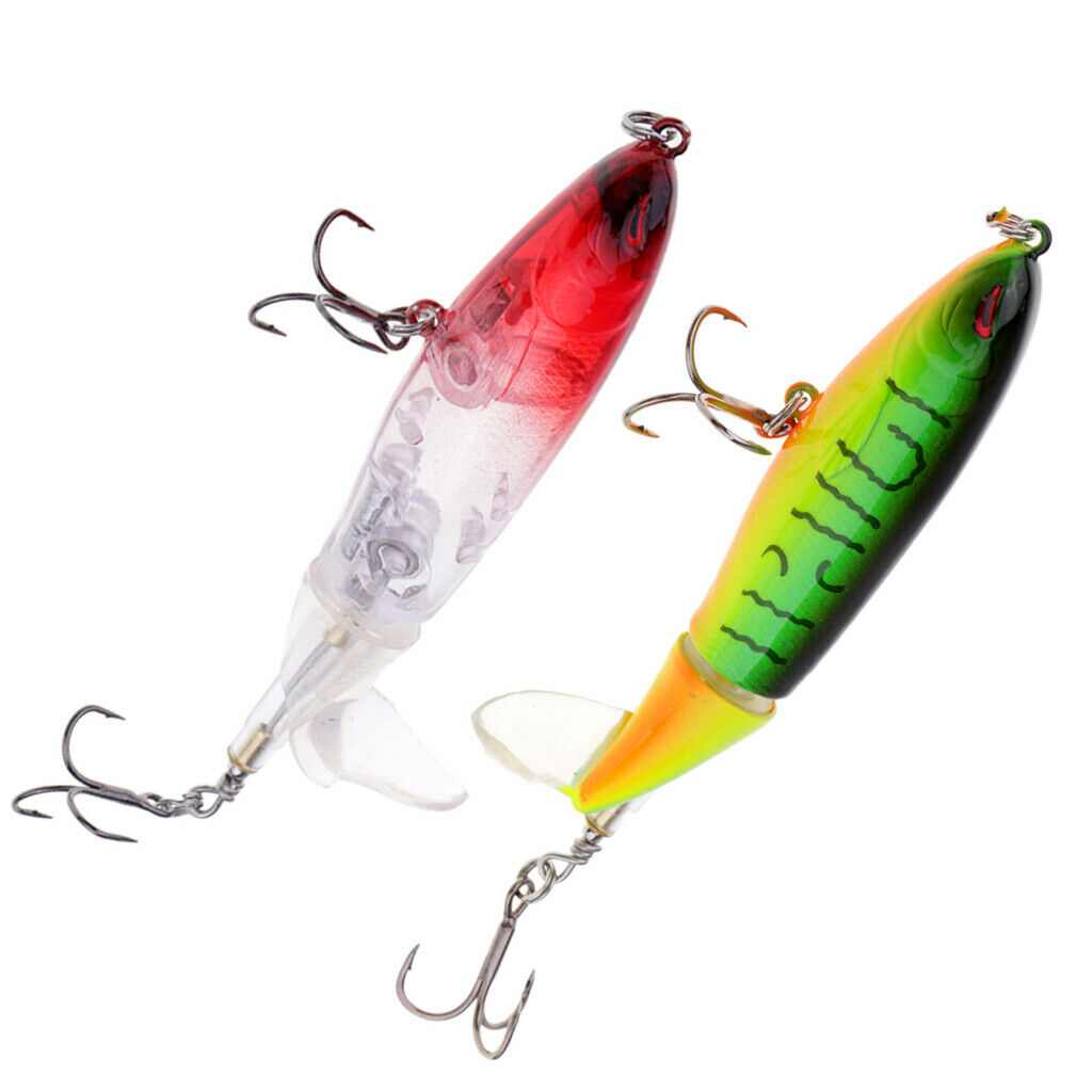 2x Whopper Popper Lure Artificial Hard Bait Two Colors Fishing Fish Catcher