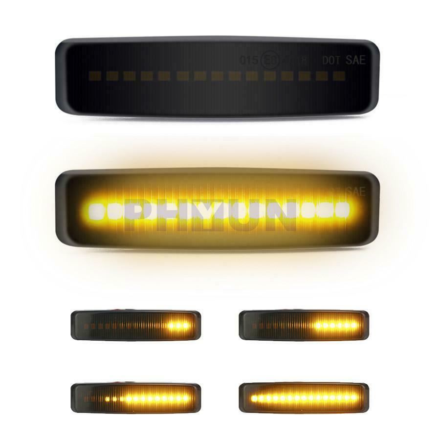 For BMW E39 Body Side LED Yellow Flowing Sequential Marker Turn Signal Light 2x