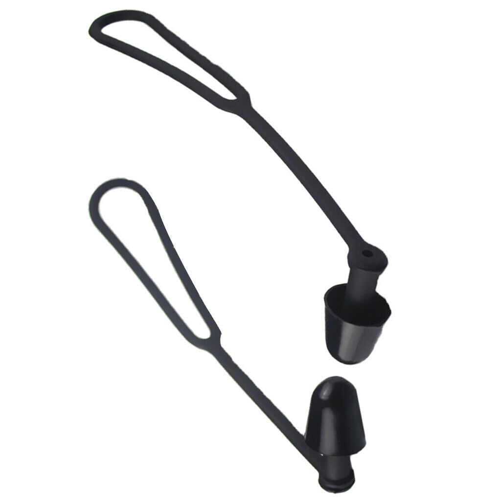 2X Silicone Gel Anti-lost Swimming Earplugs with Cord for Adults Kids  Black