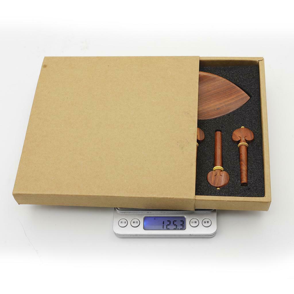4/4 Violin Fiddle Accessories Tailpiece, Tuning Pegs, Endpin, Chin Rest Set