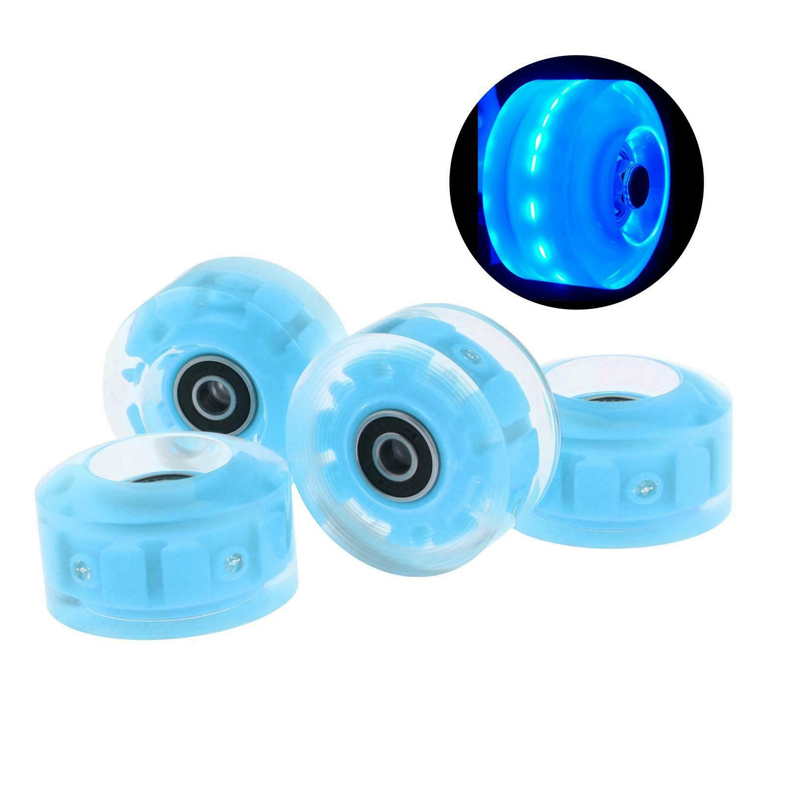 8 Pack LED Roller Skate Wheels Light Up with Bearings for Double Row Skating