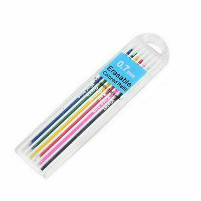 5 Boxes 0.7mm Colored Mechanical Pencil Refill Lead Erasable Student Stationary
