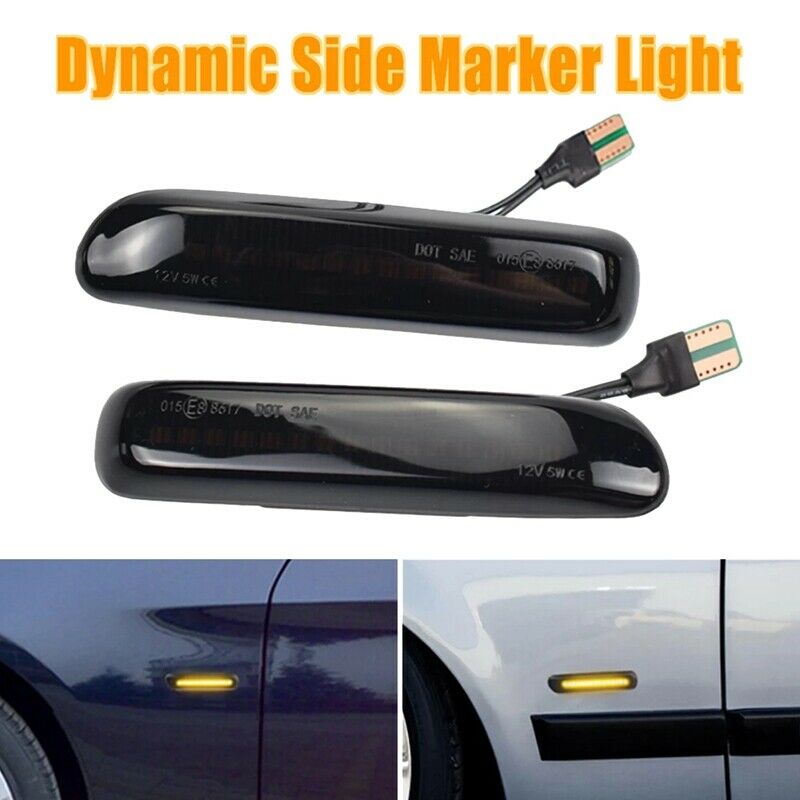 Car Smoked LED Dynamic Side Marker Light Turn Signal Blinker for  3 Series E46S6