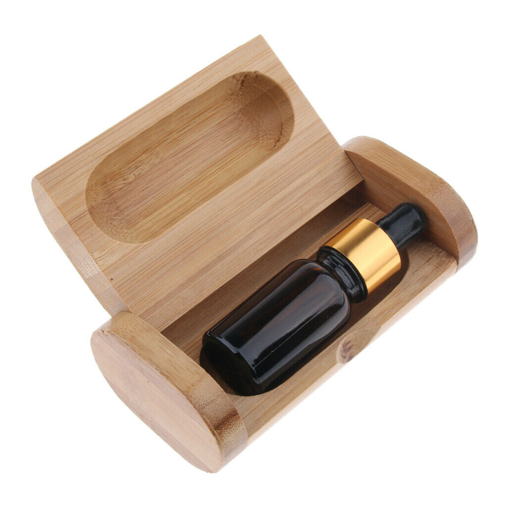 Bamboo Essential Oil Storage Box Display Carry Case Holder For 1 Bottle