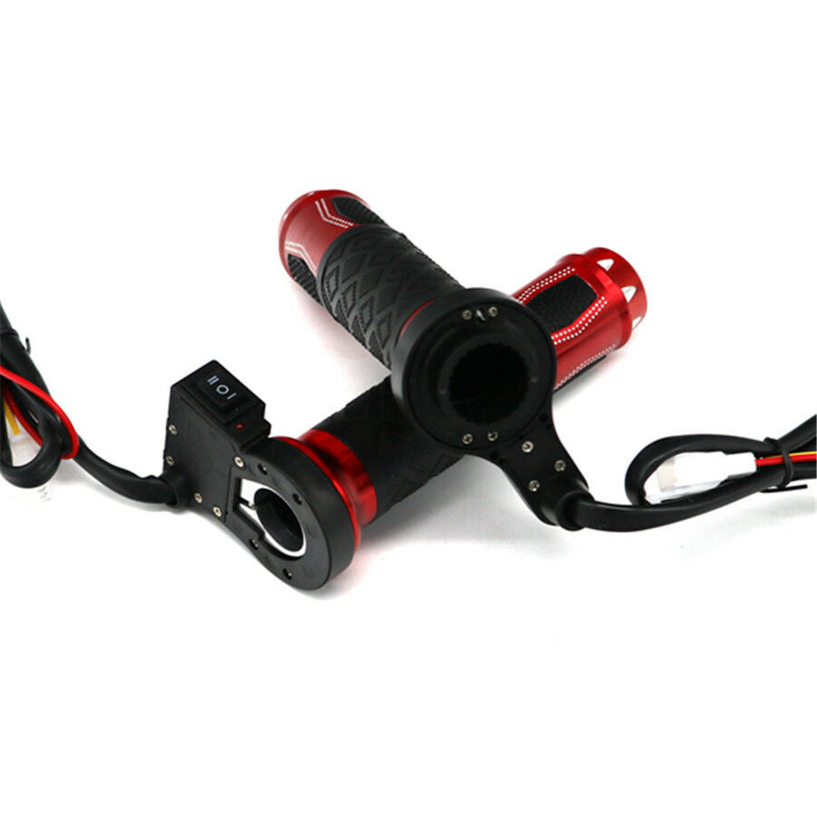 1 Pair Motorcycle Electric Heated Handle Grips Temp Adjustable Switch Control