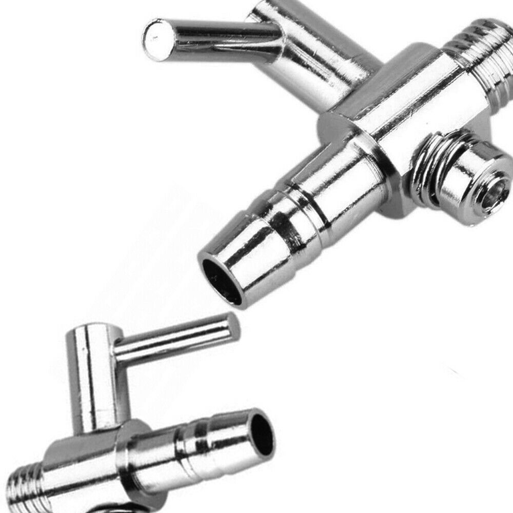 2x Thread Stainless Steel Aquarium Air Flow Distributor Lever Control Valves