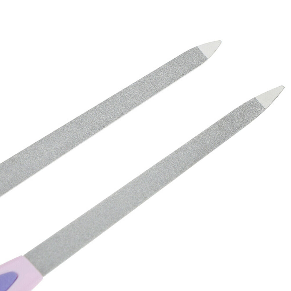 Double Sides Metal Nail File Buffer Grinding Rod Scrub Manicure Pedicure To Rf