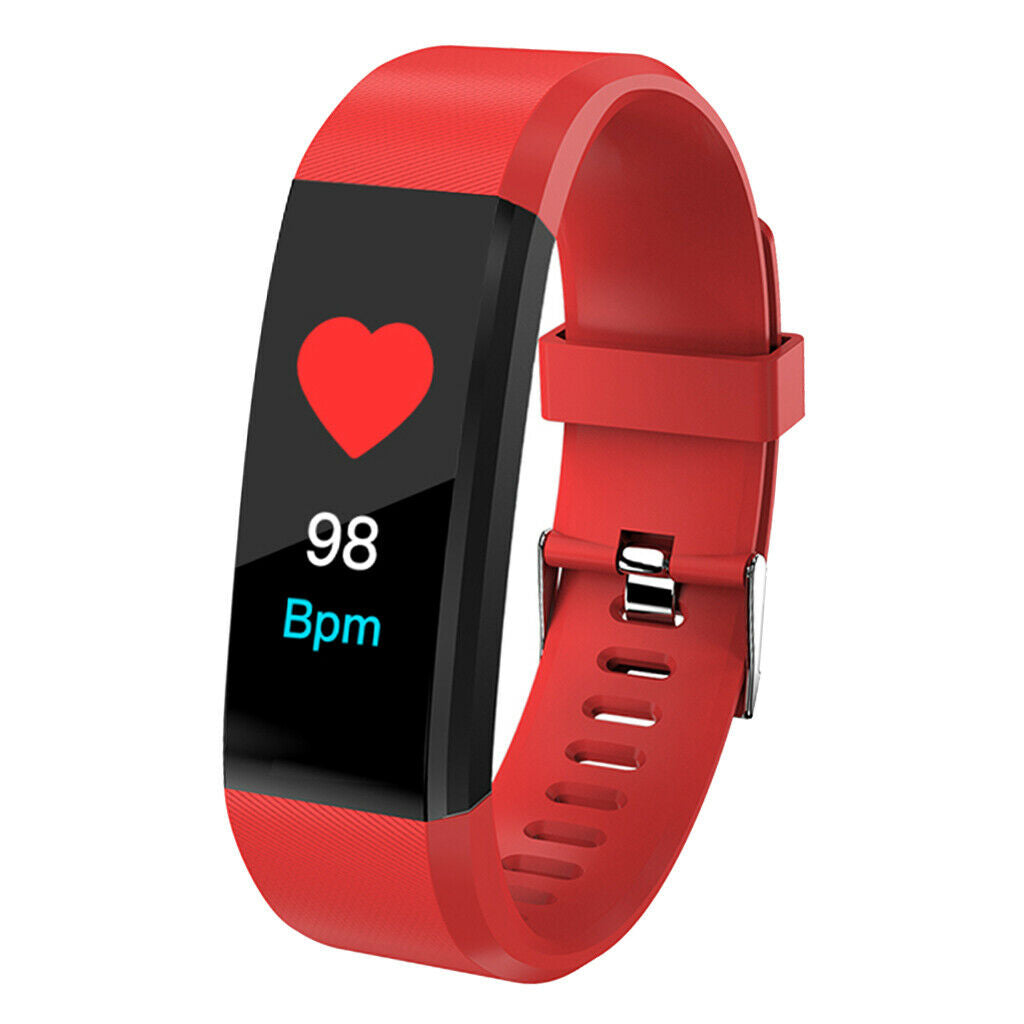 0.96inch 115Plus Sport Bluetooth 4.0 Blood Pressure Smart Watch  red