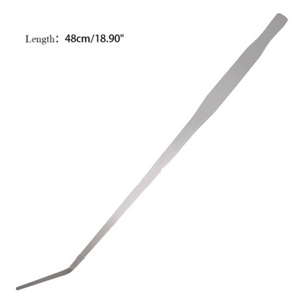 2-piece Stainless Steel Aquarium Live Tank Plant Elbow Straight Tweezer 48cm
