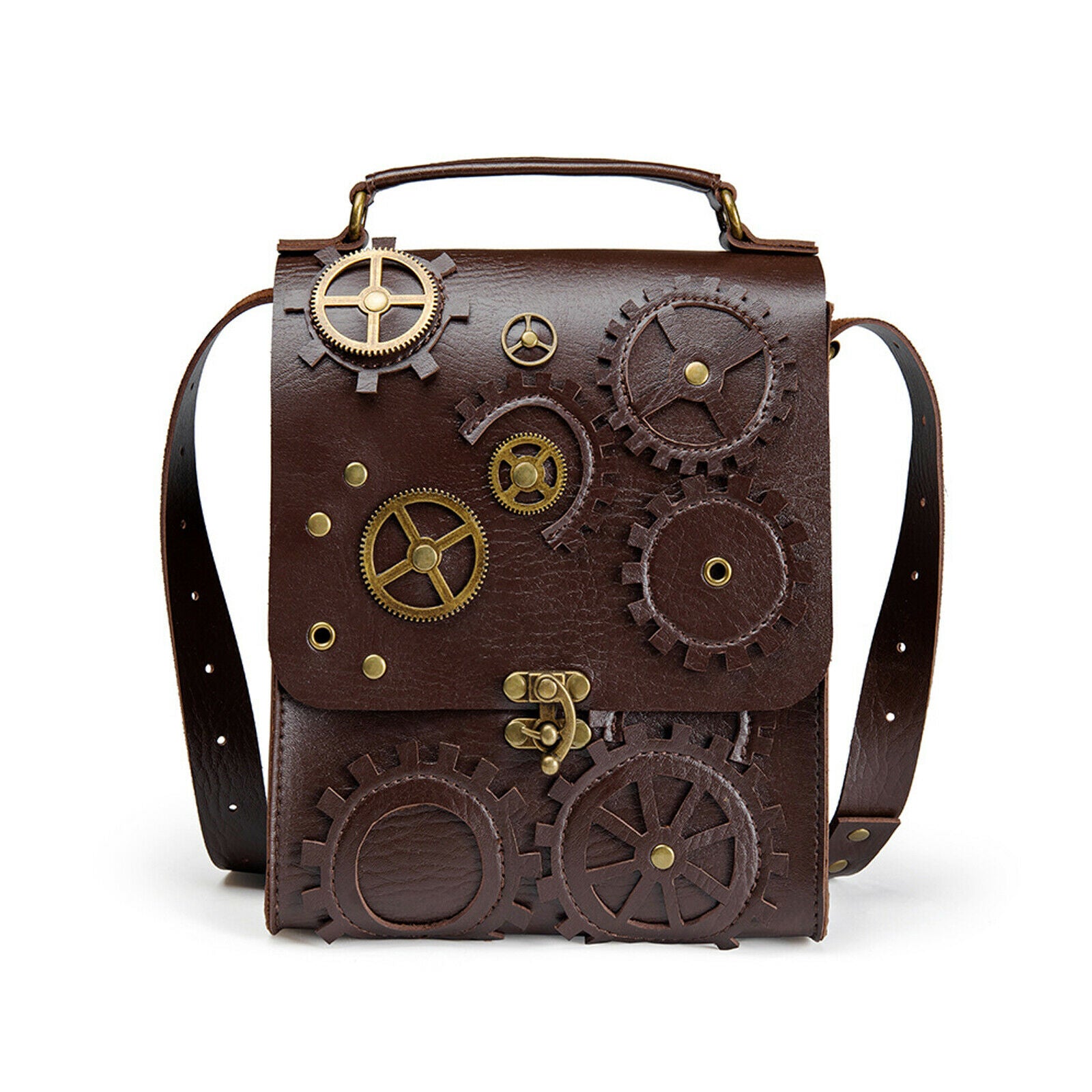Womens Steampunk Gothic Bags Hip Faux Leather Crossbody Shoulder Handbag Rock