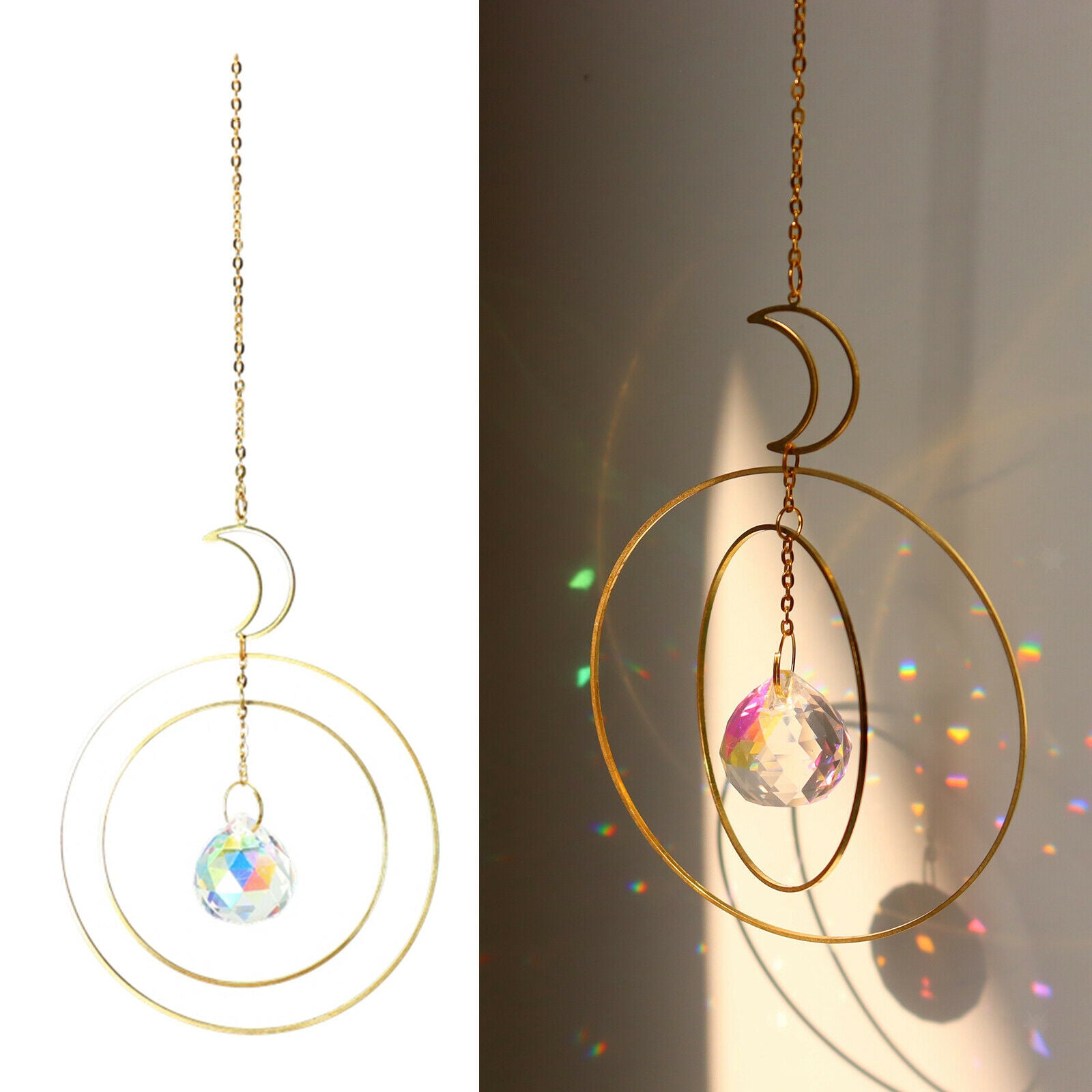Crystal Suncatcher Gourd Prism Drops Rainbow Maker Home DIY Decor Ornaments