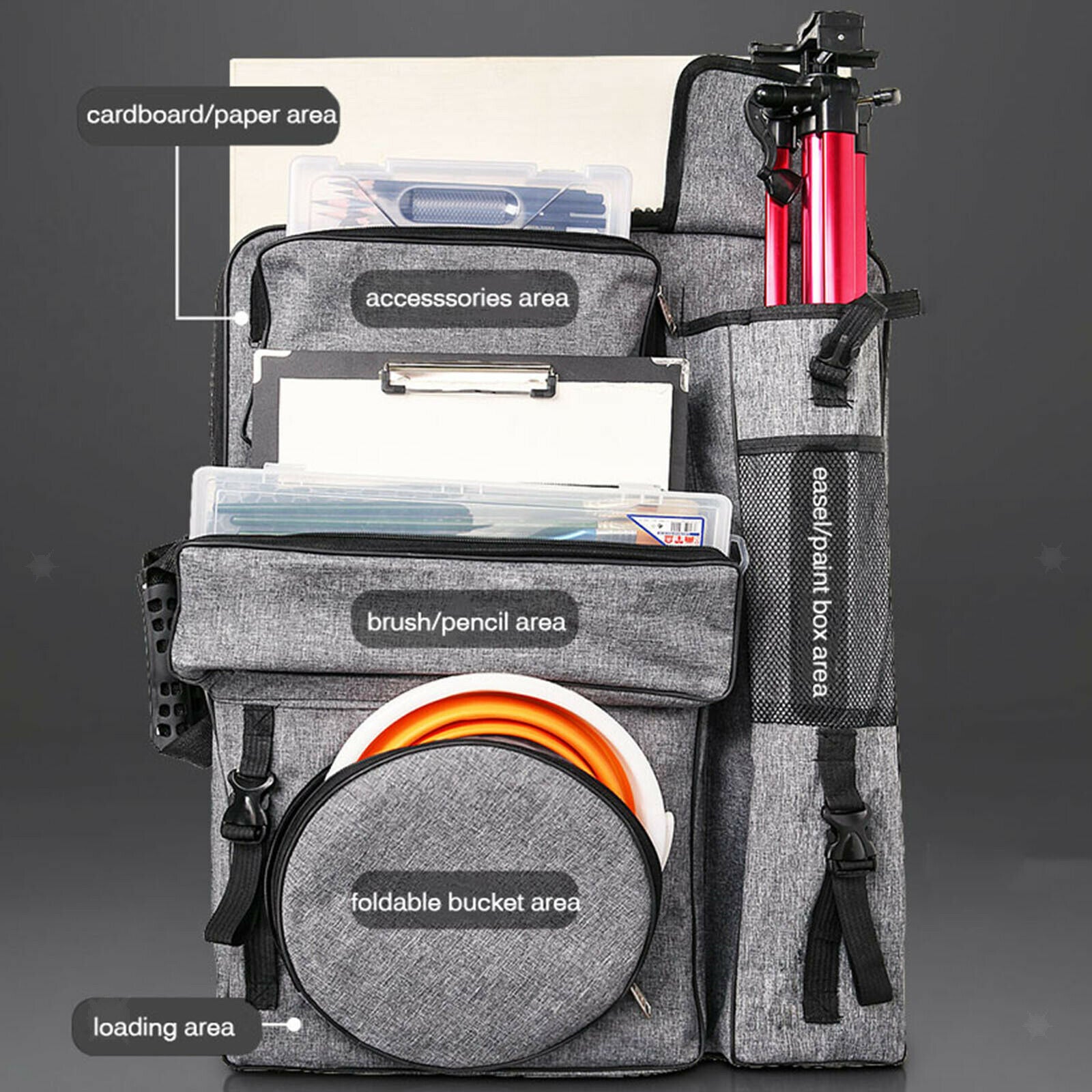 Artist Portfolio Sketching Painting Backpack Tote Draw Board Handbag Case