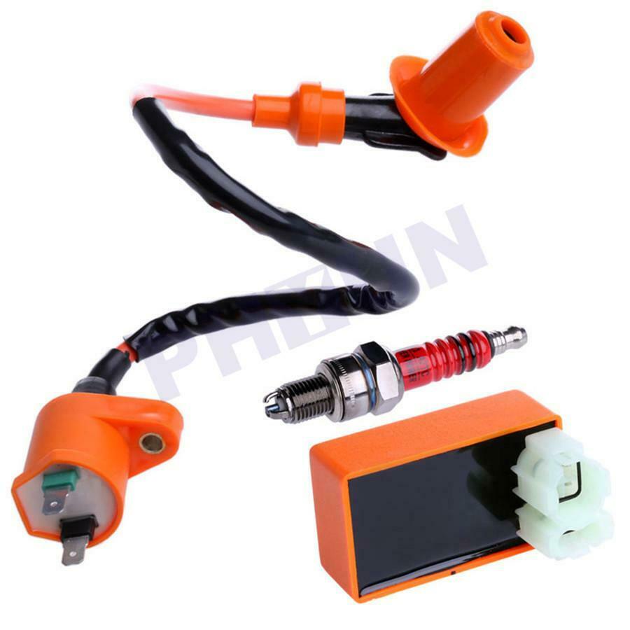US Racing CDI Box 6Pin+ Ignition Coil +Spark Plug for GY6 50-150cc Moped Scooter
