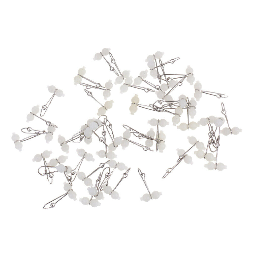 50x Fishing Fastlink Clips With Glowing Beads Floats Floats Tackle L