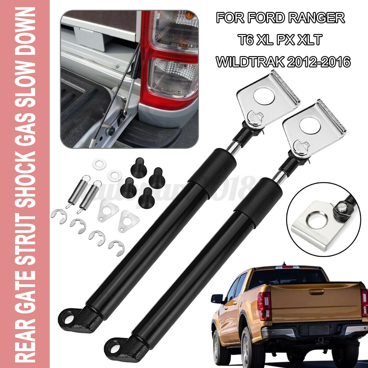 2PCS GATE STRUT SHOCK GAS SLOW DOWN FOR FORD RANGER T6 XL PX XLT WILDTRAK   â—