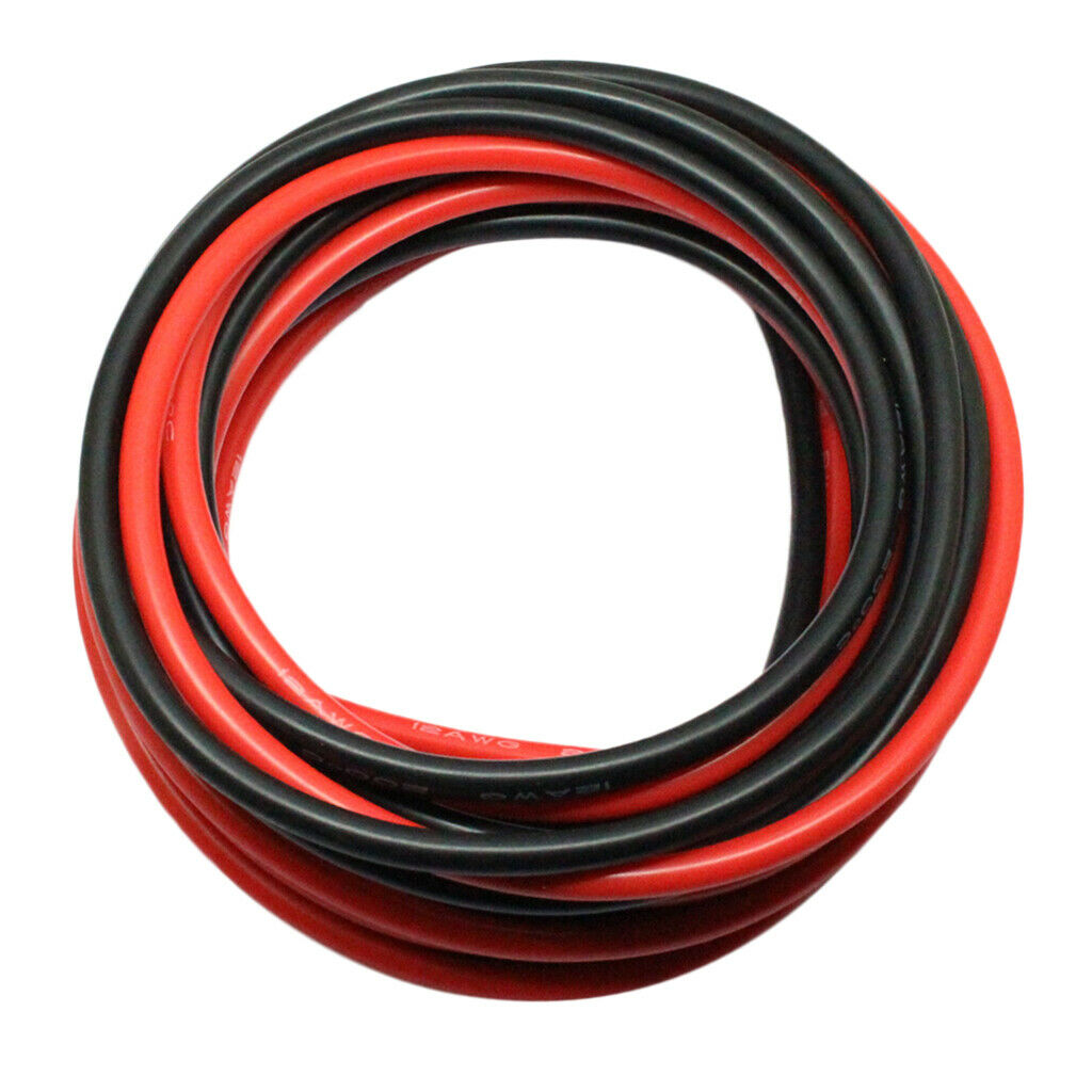 12AWG Flexible Silicone Wire Cable (Black 10ft+Red 10ft) for RC Airplane DIY