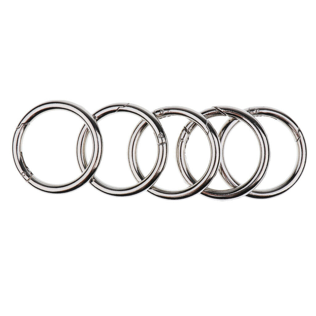 10Pcs Round Key Rings Premium Plated Open Hook Spring Ring Keychain 49mm