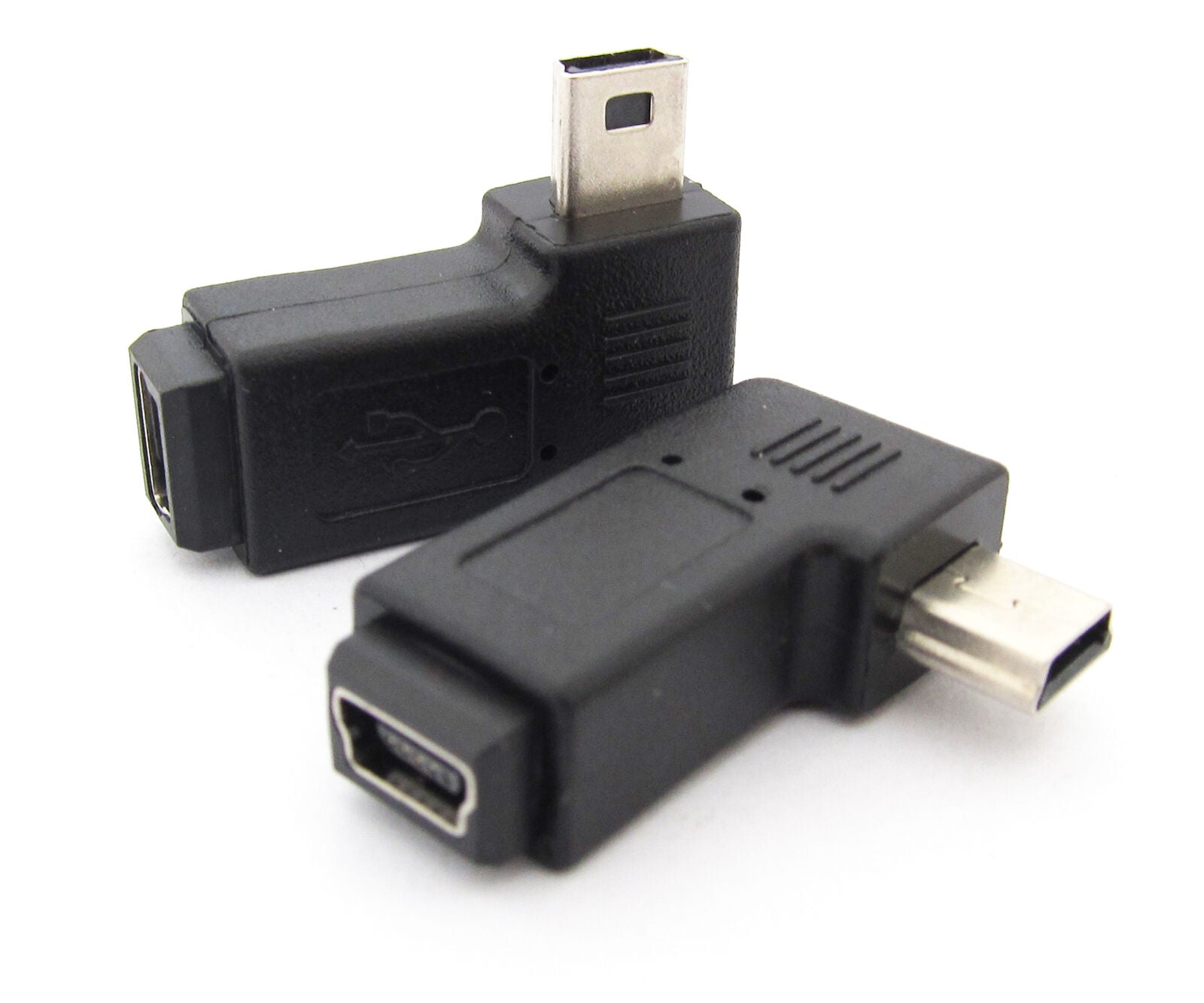 1pc Mini USB 5pin Female To Male Left direction Angle USB Adapter Connector