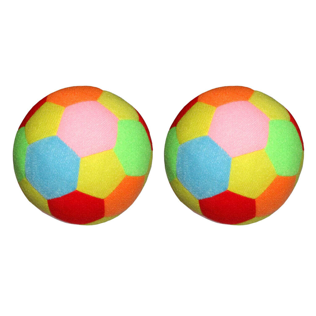 Set of 2 Colorful Football Soft Ball Indoor and Outdoor Soccer Ball Kids Toys