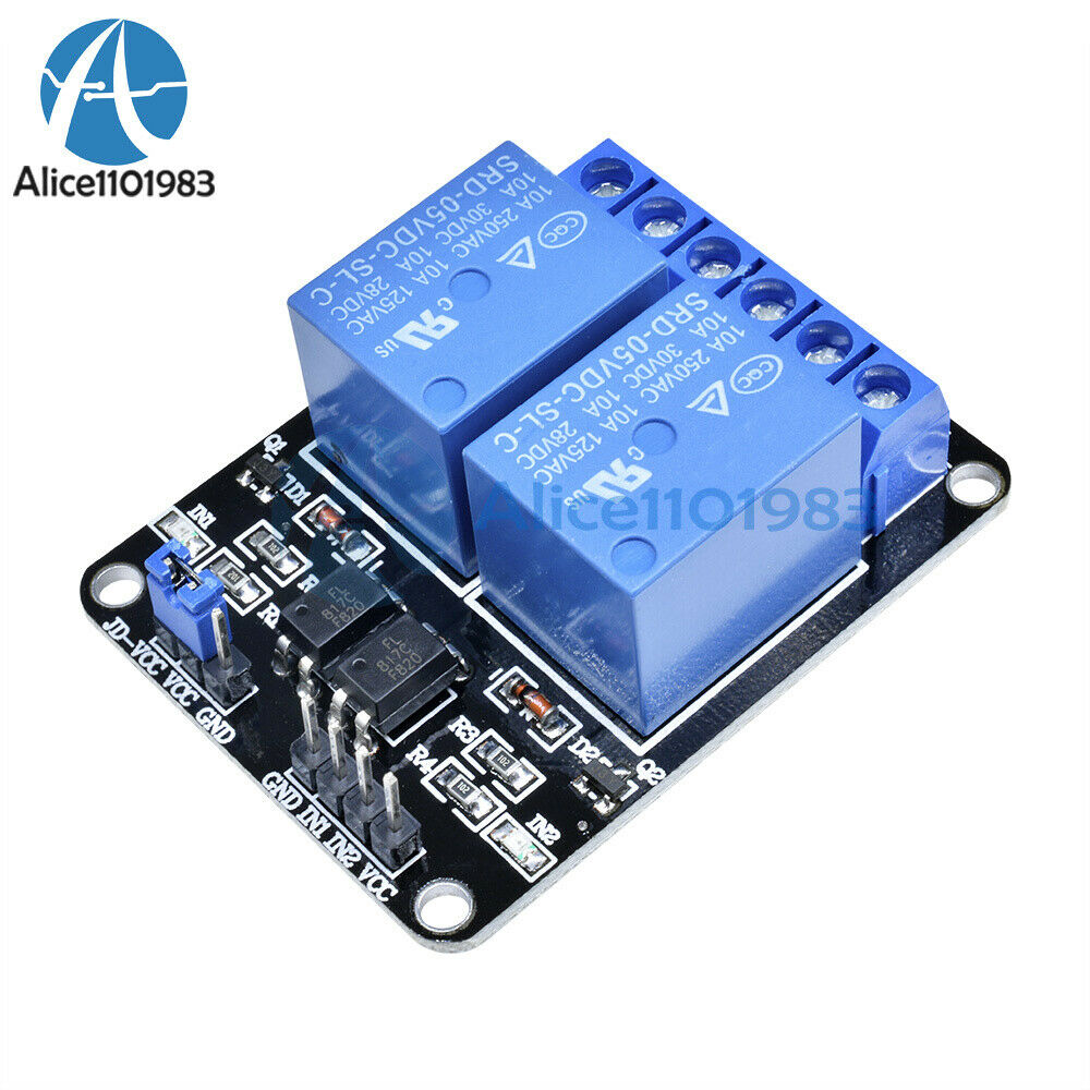 10PCS 5V Two 2-Channel Relay Module With optocoupler For PIC AVR ARM for Arduino