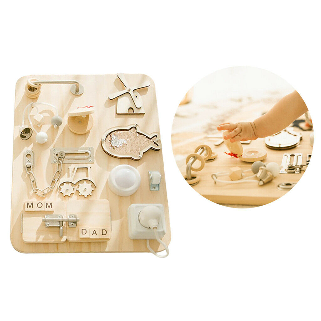Montessori Wooden Busy Board for Toddlers Kids Intelligence Development