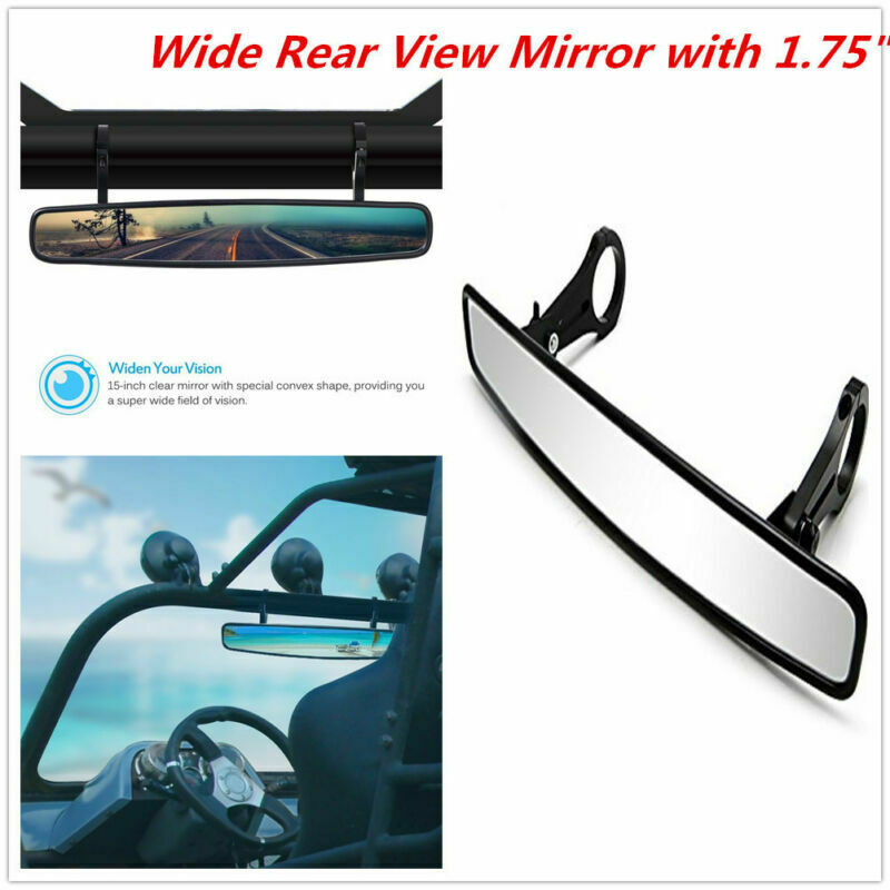 15'' Wide Rear View UTV Mirror with 1.75" Clamps for Polaris RZR 800 1000 XP900