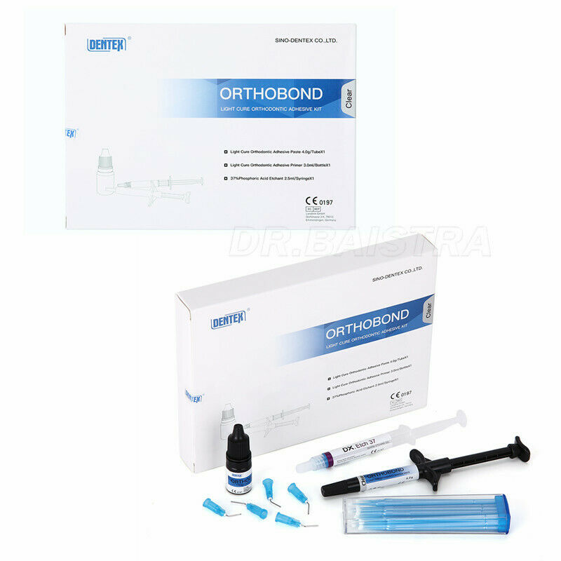 2X Dental Light Cure Orthodontic Adhesive Kit Dentex Bonding for metal &ceramic