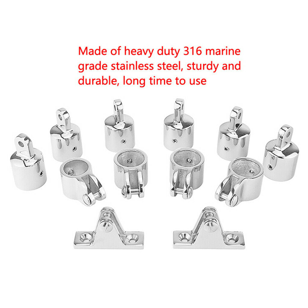 Set of 12 1" Heavy-duty 3-Bow Bimini Top Marine Hardware Set Hinge Jaw