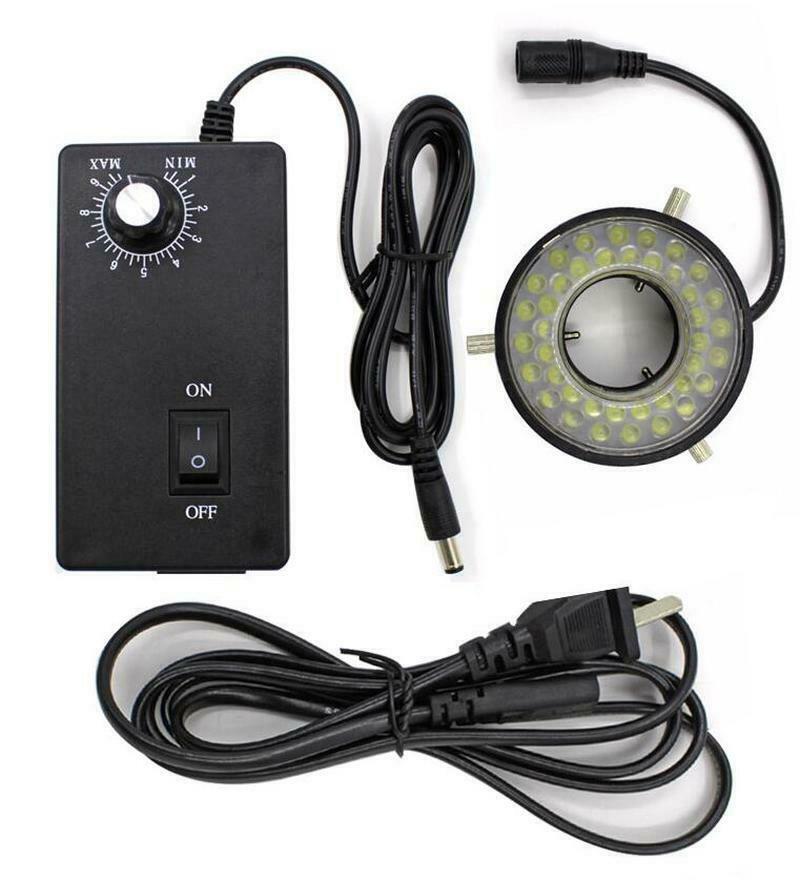 Microscope Ring Light Lamp Adjustable Inner 27/47mm with 40 LED White Brightness