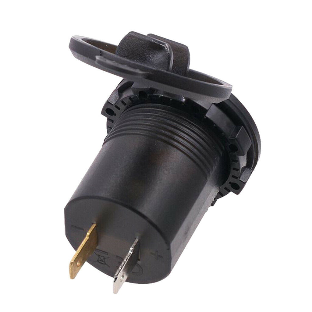 12/24V Dual USB Port Car Power Socket Plug with Red LED Voltmeter Display