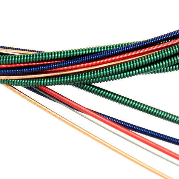 Set Of 6pcs Colorful Copper Metal Strings For Acoustic Guitar Parts Accessory