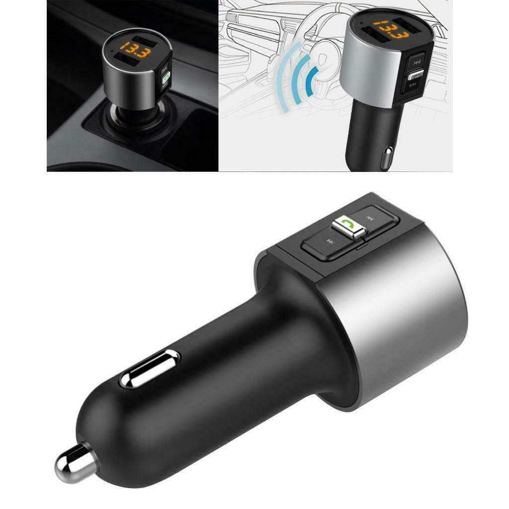 Dual USB 5V 2.4A & 1A Car Bluetooth FM Transmitter Radio Adapter MP3 Player