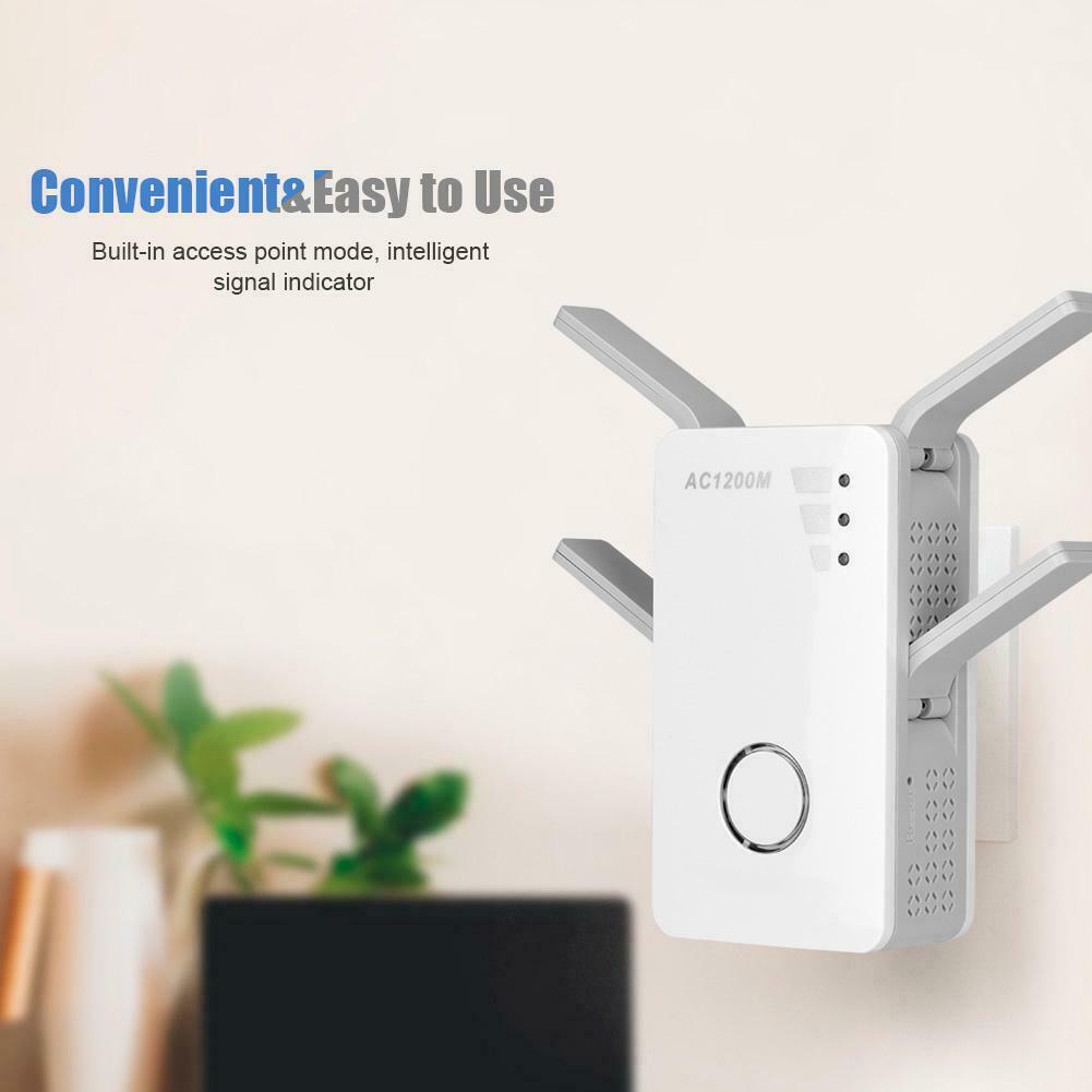 Dual Band Wireless AC Wifi Repeater Booster Amplifier Router 1200Mbps Antennas