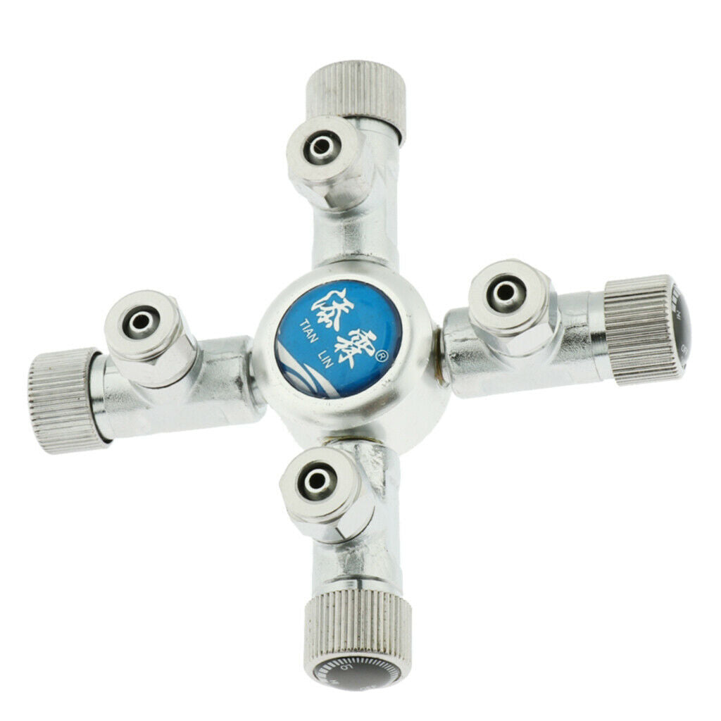 1 Pc Aluminium Alloy CO2 Solenoid Needle Valve Splitter for Aquarium 4 Way
