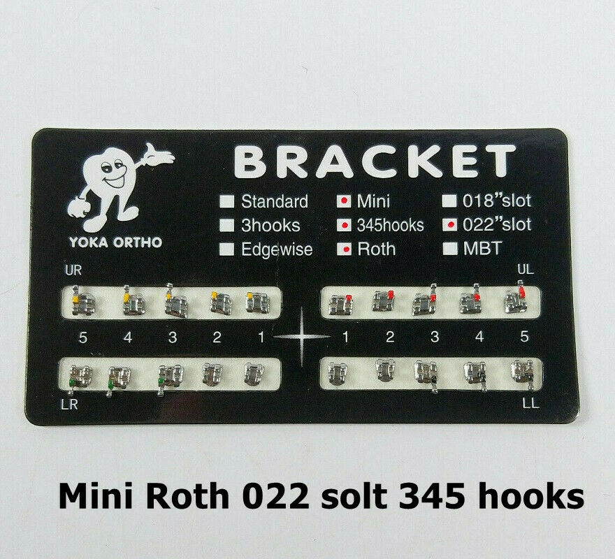 100Sets Dental Orthodontic Metal Brackets Brace Mini Roth 022 solt 345 hooks