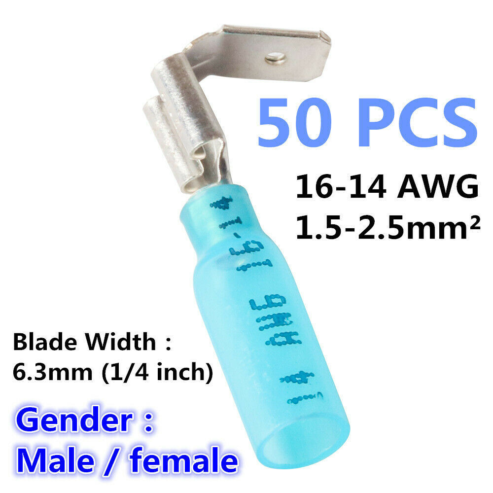 150x Piggyback Heat Shrink Quick Disconnect Terminals 10-22 ga. Male/Female .250