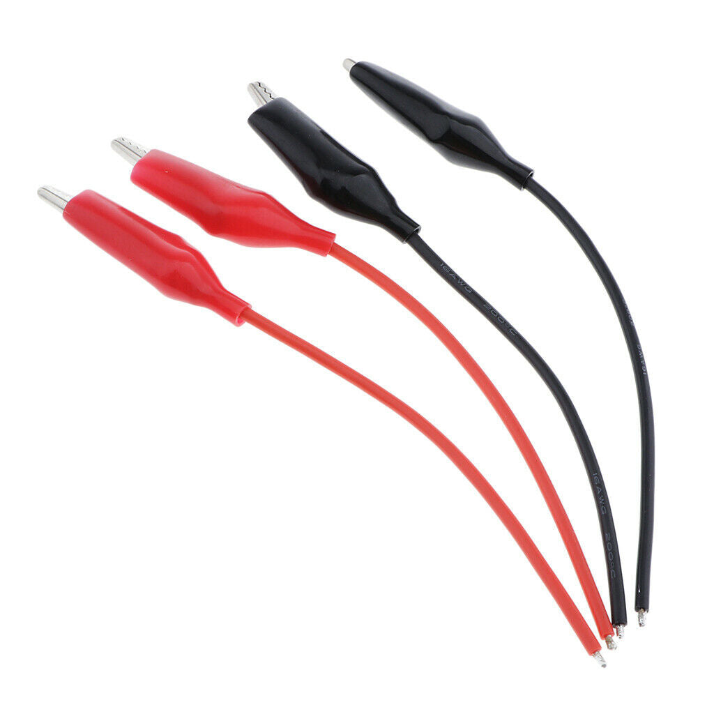 Set of 4 Tinned Tail Clamp Clip Wire Connective Silicone 12cm Dual Color Kit