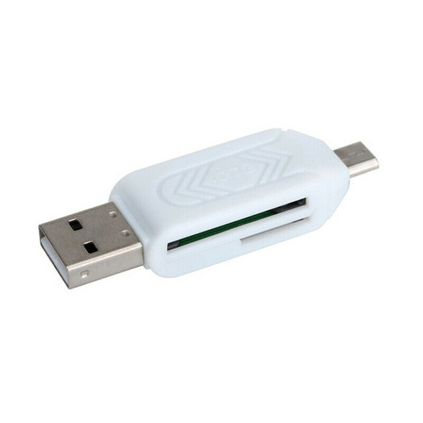 2in1 USB 2.0 Micro USB OTG SD/TF Flash Card Reader For Android Tablet PC White