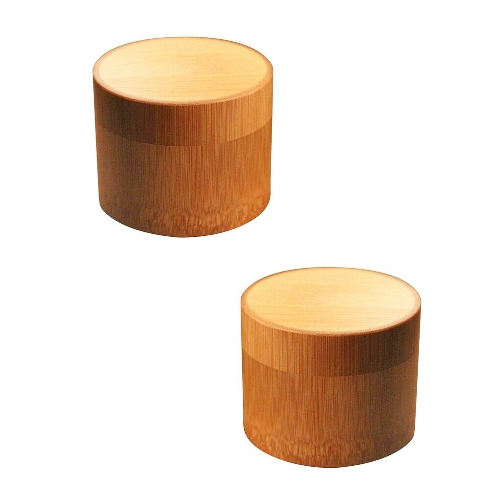 2 Pieces Round Box Bamboo Tea Box Storage Box