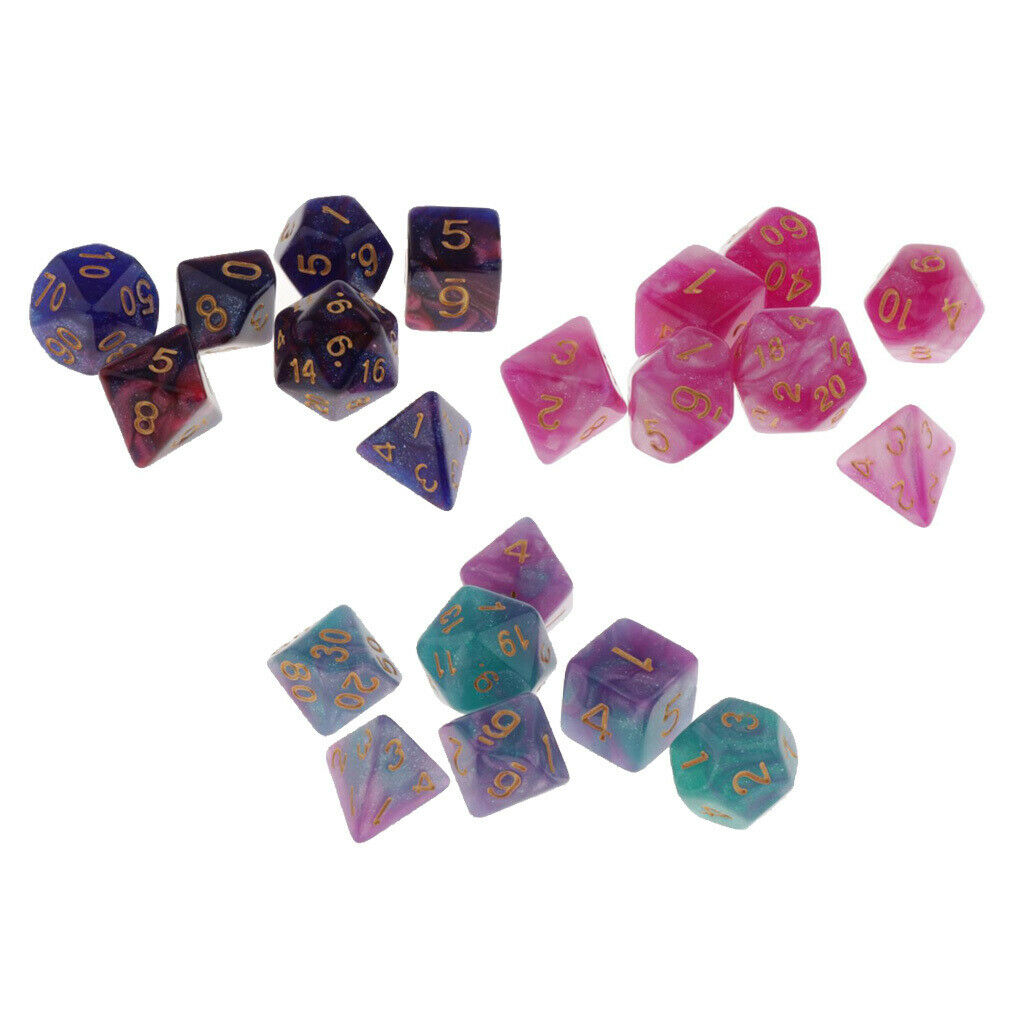 21Pcs D4-D20 Polyhedral 10-25mm Dice Game for DND Table Game Casino Supplies