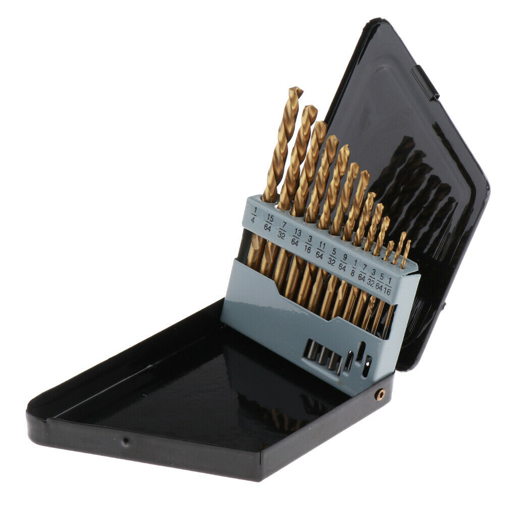 13pcs Twist Drill Bit Set High Speed Steel HSS Titanium Small Drill Bits for
